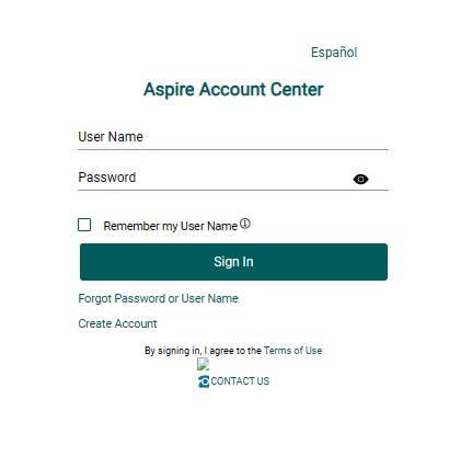 Aspire Account Center Login